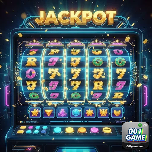Imagem de uma máquina de caça-níqueis do 001game para jogos de slots online.